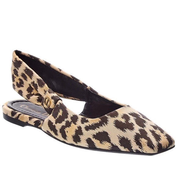 DIOR MIZZA SLINGBACK FLAT. SIZE 10 US/40 EU. BROWN MULTI. - Picture 1 of 9